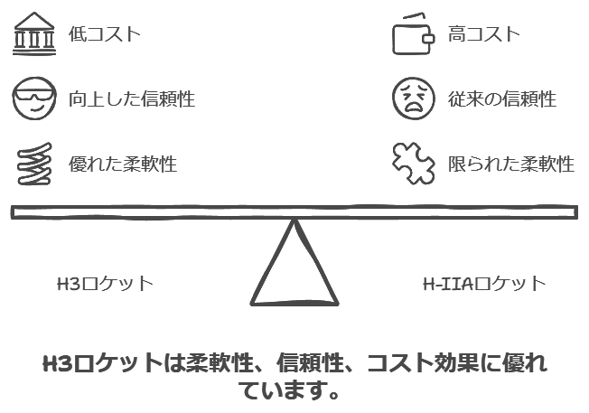 H3ロケットとH-IIAロケットの違いは